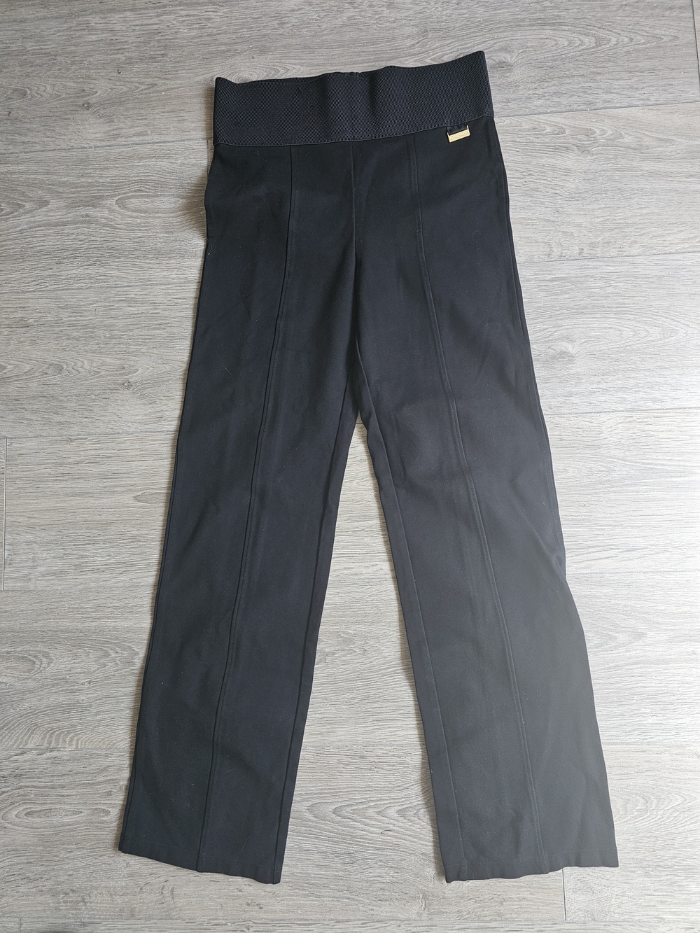 Calvin Klein Black Straight-Leg Ponte Trousers With Slimming Power Stretch